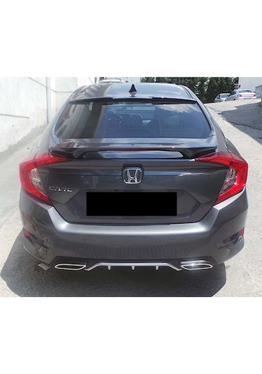 Honda Civic Fc5 2016-2021 Gri Kare-egzoz Görünüm Difüzör-difizör