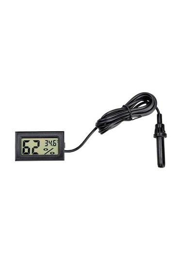 Sones Problu Dijital Termometre Higrometre Elektronik Sıcaklık Algılama Sensörü, Model: Fy-12 Siyah