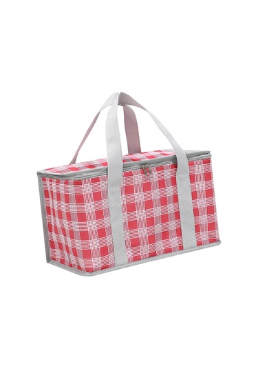 Yalıtımlı Yeniden Kullanılabilir Gıda Çantası Gıda Teslimat Çantası Piknikler İçin Saplı Dikey Gıda Taşıma Soğutucu Çantası Çok Renkli