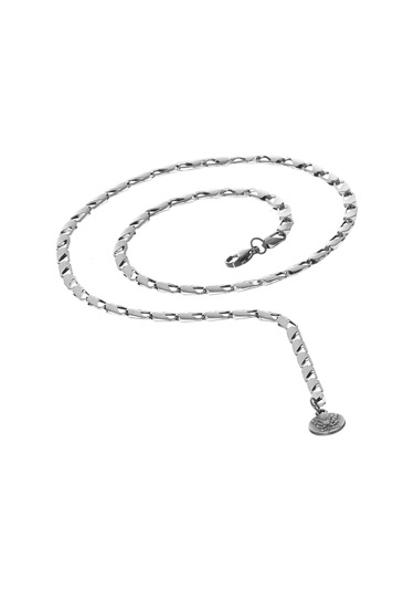 Labalaba Erkek Balık Gözü Model Çelik Zincir Kolye Gümüş