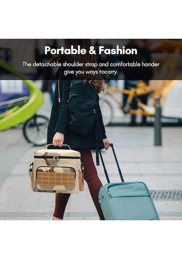 Skycity 15l Isı Yalıtımlı Yemek Çantası - Sulu Geçirmez Oxford Kumaş, Çıkarılabilir Askı Kayışı, Sıcak-sojuk Tutar, Siyah Siyah