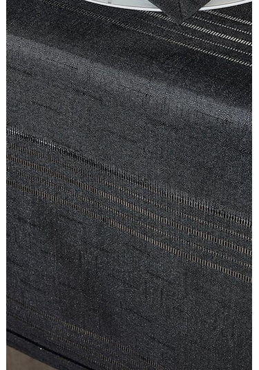 Corvver 26 Parça Dertsiz Masa Örtüsü Takımı Siyah Siyah