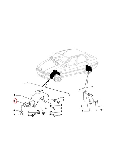 ÖN TAMPON ALT MUHAFAZASI SOL 02-- PALİO ALBEA 46532205--46831017