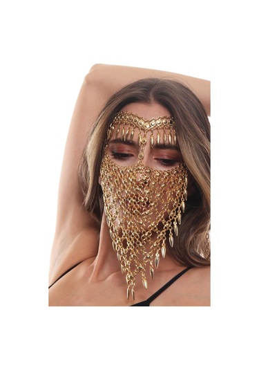 Kadın Altın Renk Kaplama Ayarlanabilir El Yapımı Peçe Altın