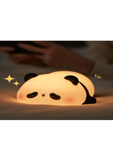 Yifomall Panda Silikon Gece Lambası Çocuk Odası Işıldak Usb Usb Uyku Yardımcı Dekoratif Alet Çok Renkli