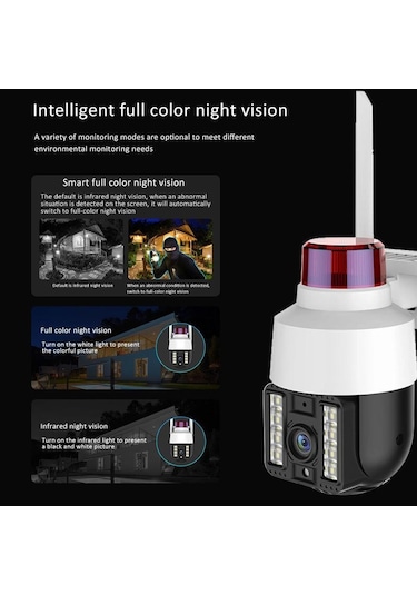 Teknomila Çakarlı 8mp 4k Speed Dome Kablosuz Dış Mekan Kamera 5x