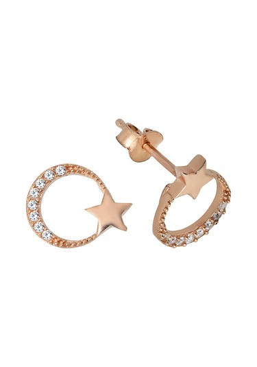 Argentum Concept - Ay Yıldız Motifli Gümüş Küpe - K073201