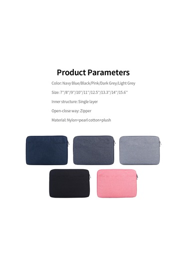 Neevoyu 8 İnç Nylon Tablet Çantası - Zıplayıcı Kapanma, Ultra İnce, İş Ve Günlük Kullanım, Siyah