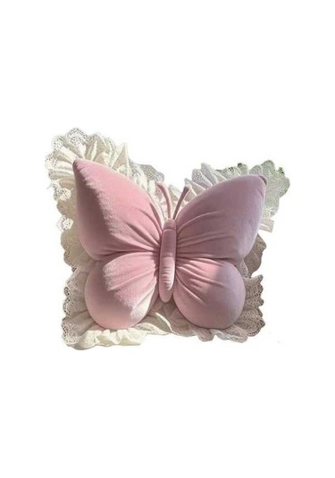 Fastbuy Suntek Kelebek Şekilli Yastık, El Sanatları Kanepe Minderi, İç Pembe Pembe