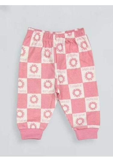 Kız Bebek Desenli Pamuklu Pijama Takım-15340 Pembe