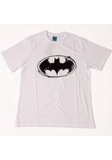 Batman Vintage Logo Tişört Beyaz Çok Renkli
