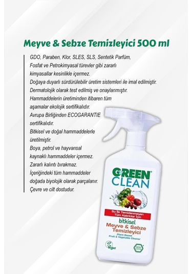 Gren Clean 5 Al 4 Öde Meyve Sebze Temizleyici 500 Ml Ve Rosie Pamuk