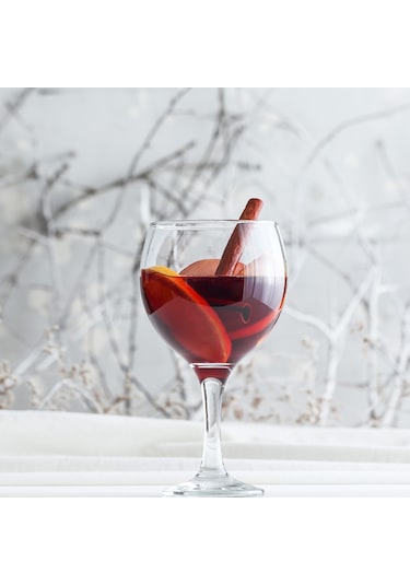 LAV Misket Cam Goblet 6'lı 645 ml Ayaklı (Şarap Kadehi , Kokteyl Bardağı)