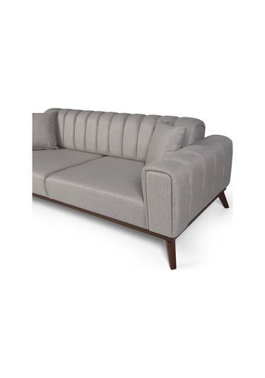 Velar Yataklı Kanepe Keten Açık Kahve Kazayağı Açık Kahve