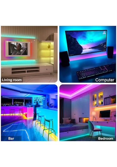 30m Led Şerit Işık Rgb 5050 Su Geçirmez App Led Esnek Şerit Bant Bt Waterproof&30m