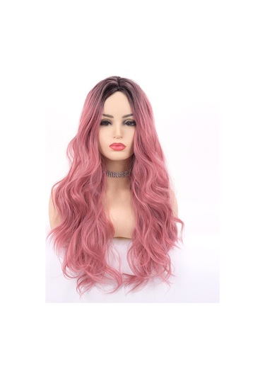 Pembe Tonlarında Kahverengi Kadın Peruk