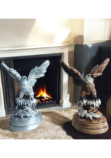 10cm -18cm Ebatlarında Kırılmaz Polyester,sarı Renk Kartal Biblo