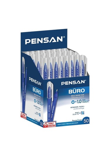 Pensan Büro Tükenmez Kalem 50'li Mavi- 10 Kutu