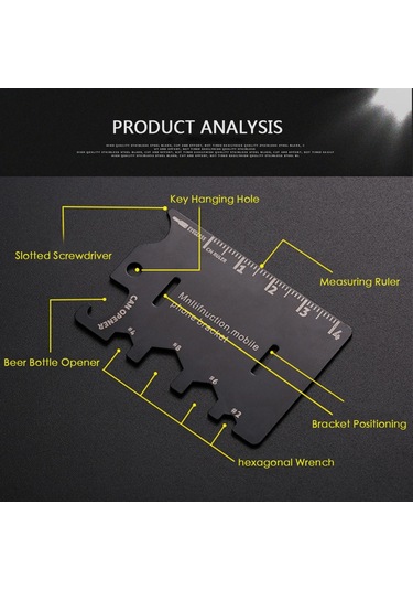Yüksek Kaliteli Telefon Çok Fonksiyonlu Braket Katlanabilir Paslanmaz Çelik Alet Kartı Şişe Açacağı Tornavida Hediye Çok Renkli