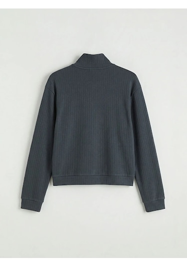 Lc Waikiki Antrasit Soft Touch Oversize Kadın Sweatshirt
