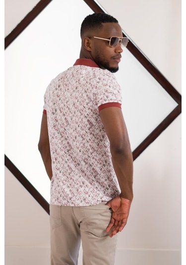 Polo Yaka Dynamıc Fit Baskı Desenli Çıt Çıt Detaylı Kısa Kol Erkek Yazlık T-shirt 001