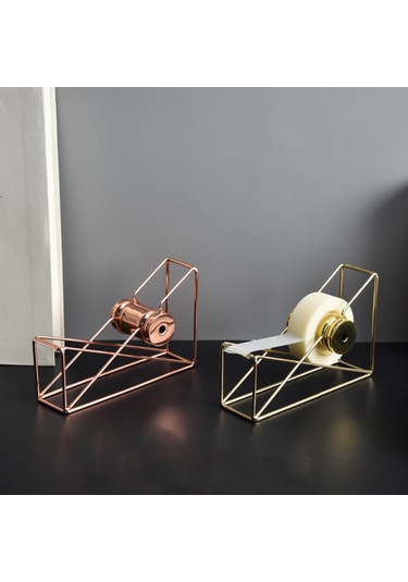 Jeemson Gümüşleme Metal Delikli Tasarımli Teyp Kesici, Yükseltilmiş Rulmanlı, Ofis Ve Okul Kullanıma Uygun, Gül Altın Rengi 1 Adet