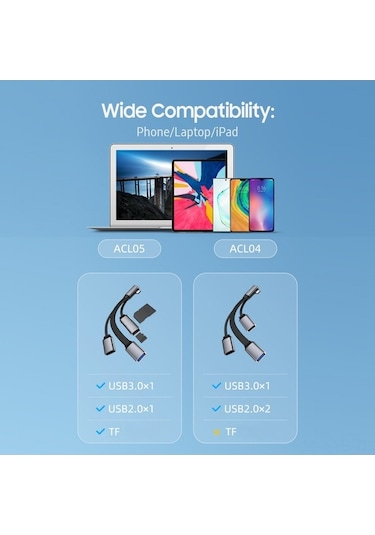 Sandwich 4-ünitesi Type-c Hub: Usb 3.0 + 2xusb 2.0, Alüminyum Abs, Telefon/dizüstü/tablet Uyumlu