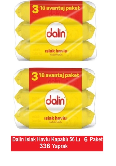 Dalin Islak Havlu Kapaklı 56 Lı X 6 Paket 336 Yaprak