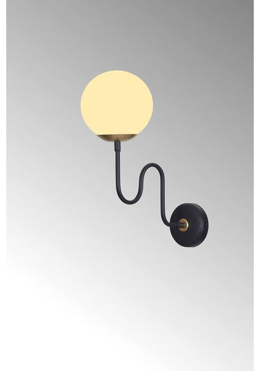 Luzarana Ferro Dikey Sarı-siyah Metal Gövde Beyaz Camlı Tasarım  Aplik