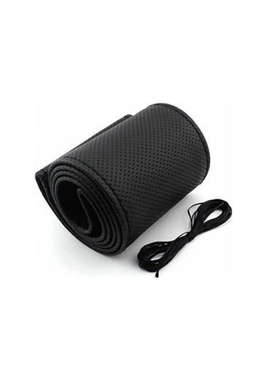 Çarşıhan Deri Direksiyon Kılıfı Kokusuz Dikmeli - Siyah