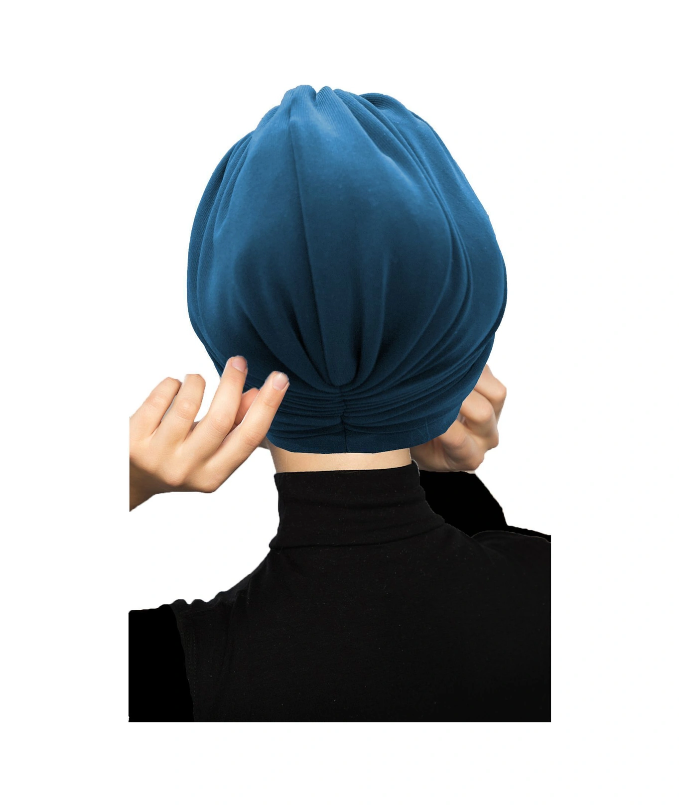 Çift Katlı Astarlı Petrol Hazır Türban Tesettür Dış Ve Havuz Bonesi Petrol