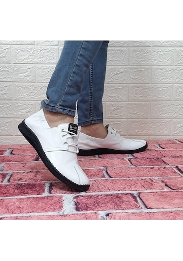 Voyager 5146 Beyaz Içi Dışı Hakiki Deri Ortapedik Erkek Günlük A