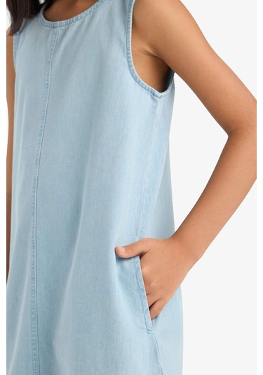 DeFacto Kız Çocuk Kolsuz Yazlık Jean Elbise E6491A825SMNM63