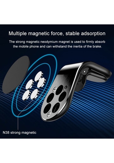 Sones Araba Metal Manyetik Hava Çıkışı Cep Telefonu Tutucu Braketi Gümüş