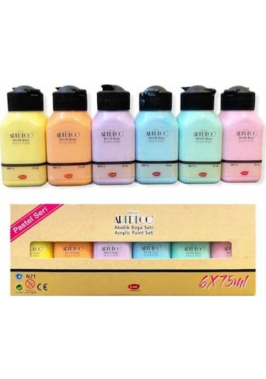 Artdeco Pastel Renkler Akrilik Boya Seti 6 x 75 ML