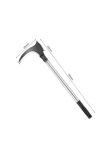 Reedark Manganez Çelik Uzun Saplı Çift Ağızlı Çim Biçme Orak - Dayanıklı Ağaç Kesme Ve Balta Fonksiyonlu