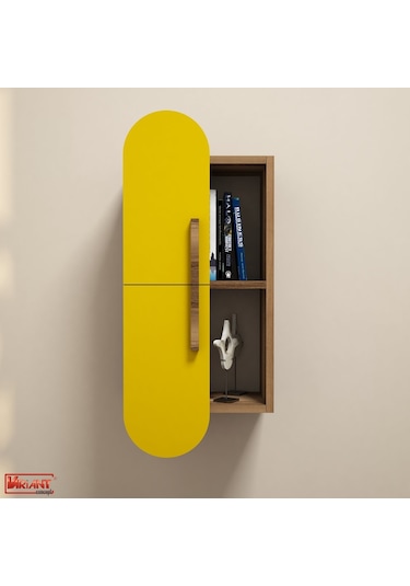 Variant Rose Duvar Rafı - Ceviz / Sarı