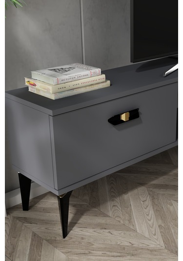 Pluss Şömineli Tv Ünitesi Takımı Antrasit-antrasit