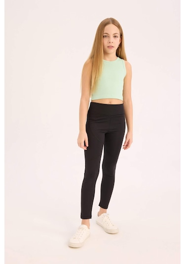 DeFacto Kız Çocuk Bisiklet Yaka Basic Düz Atlet D9097A825HSGN240