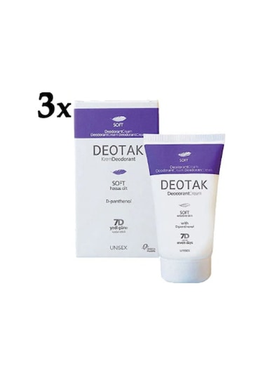 Deotak Soft Unisex Krem Deodorant 35 ML x 3