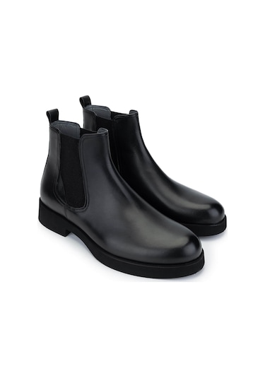 Tamer Tanca Erkek Hakiki Deri Siyah Deri Casual Bot 987 133k Erk Bot Sk24-25 Sıyah Dr Siyah Deri