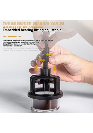 Ximistore9 51mm Manyetik Dönen Kahve Tozu Çözücü: Kümelenmeleri Açan, Homojen Dağıtan İtalyan Tarzı Espresso Gereci Siyah