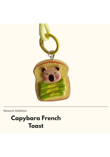 Capybara French Toast Anahtarlık Charm Sarı