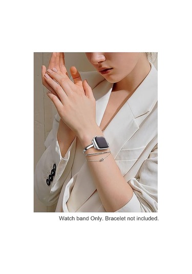 Apple Watch İle Uyumlu Paslanmaz Çelik Bilezik Gümüş Çok Renkli