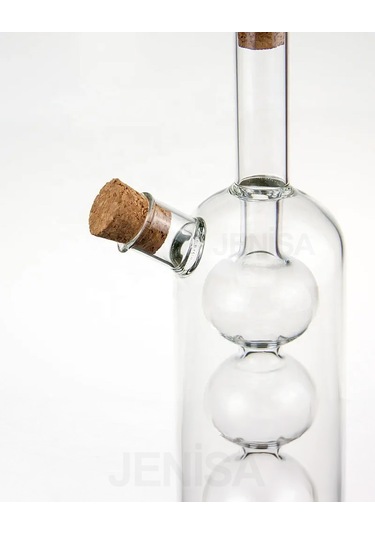 Üç Bölmeli Çift Hazneli Cam Yağdanlık & Sirkelik 260 Ml Zarif Tasarım Şeffaf
