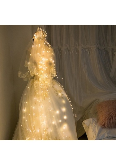Novahub Bakır Tel Led Işık, 280 Işık 14 Dal 2m Bahçe Deko, Sıcak Beyaz Eu Fiş, Uzaktan Kumanda/güneş Enerjisi Diğer