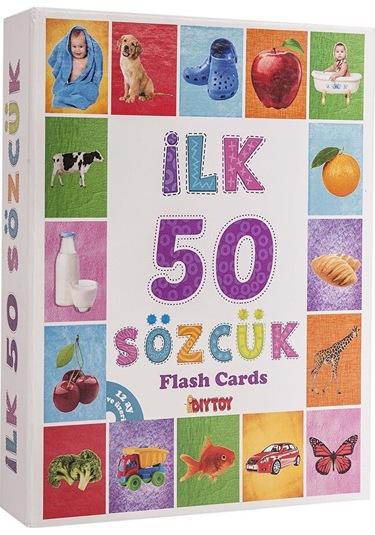 Dıy Toy İlk 50 Sözcük Bebek Eğitici Oyuncak Flash Cards 2 Adet