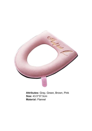 Novahub Pembe Aşınmaya Dayanıklı 4 Renk Kullanışlı Uygun Nakış Yumuşak Su Geçirmez Tuvalet Minderi Klozet Minderi Pembe