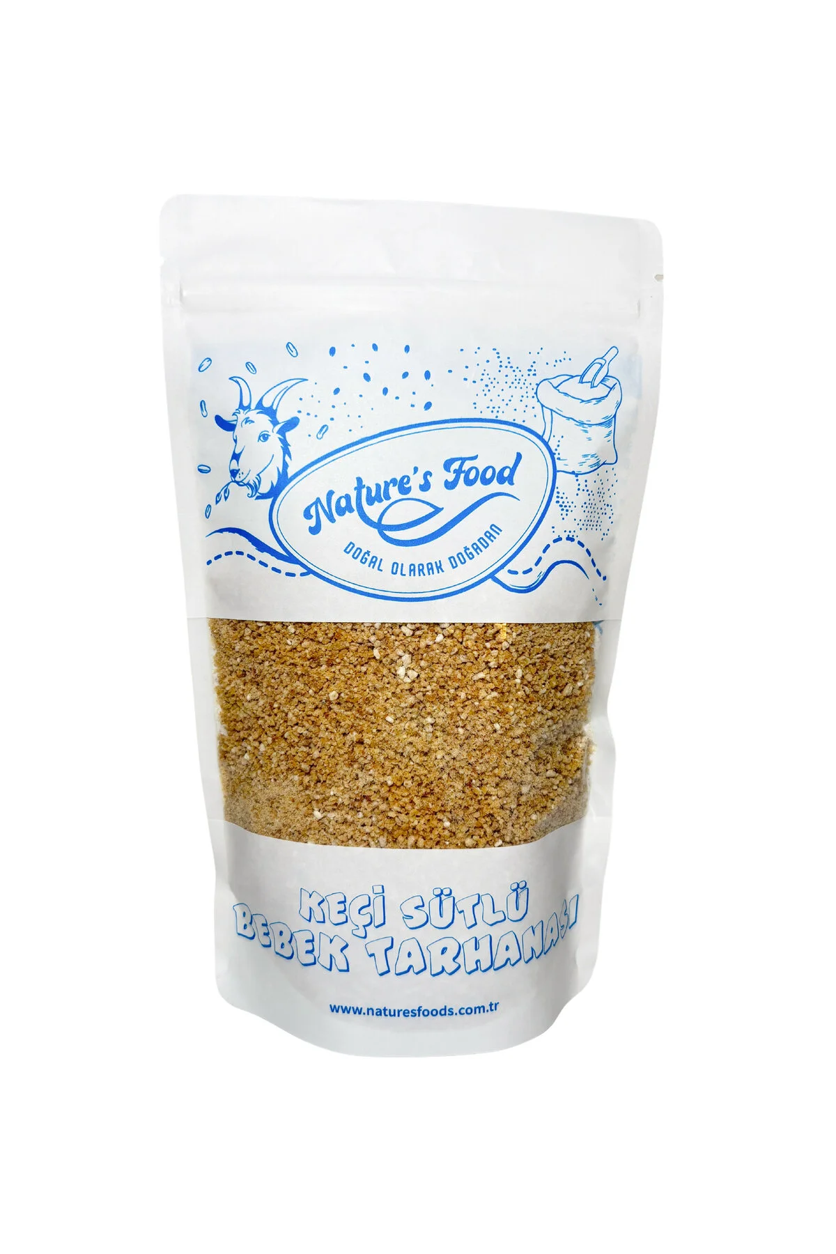 Keçi Sütlü Bebek Tarhanası 400gr Keçi Sütü %42,8 , Buğday Unu %35,7 , Buğday Ruşeymi %21,5