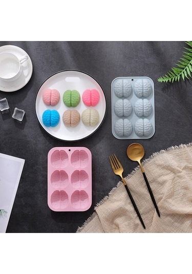 Fastbuy Cadılar Bayramı Şekil Figürlü Silikon Kalıp Seti - Çikolata Kurabiye Dondurma İçin 4'lü Mavi Paket Mavi